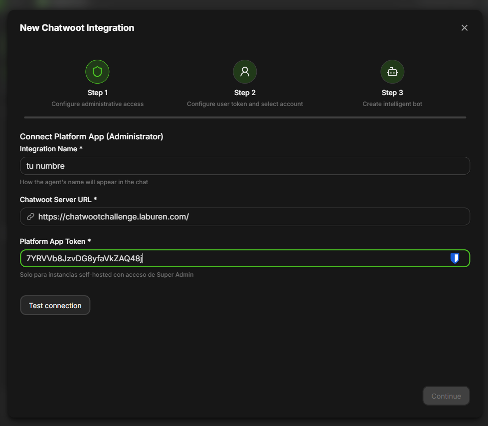 Configuración de Chatwoot en Laburen
